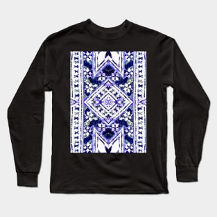 Fijian Tapa Cloth 110 by Hypersphere Long Sleeve T-Shirt